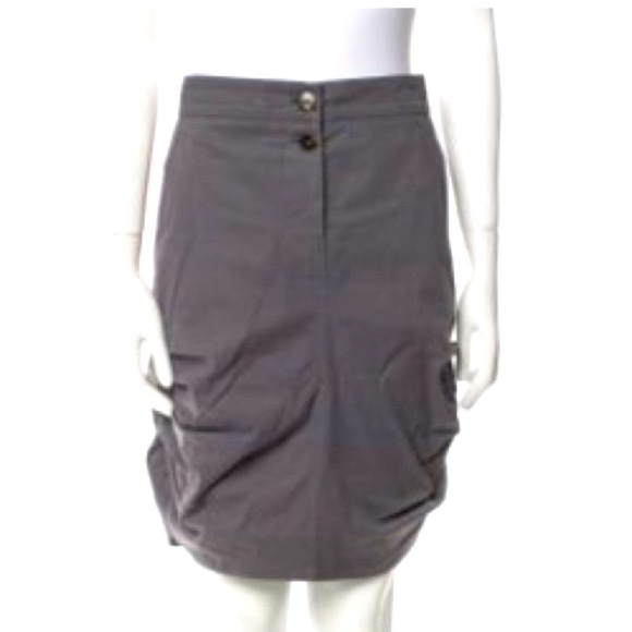 Brunello Cucinelli Gray Knee-Length Rouched Skirt cotton spandex EUC